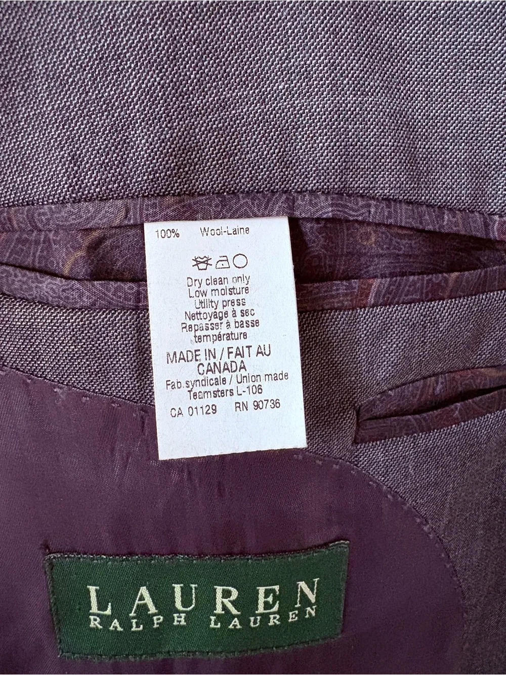 Lauren Ralph Lauren Blazer Mens 54R Gray 2-Button Wool Sport Coat Single Vent